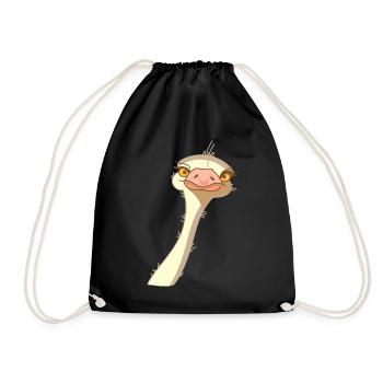 Oiseau Autruche Drôle (b) - Sac de sport léger - noir - Devant