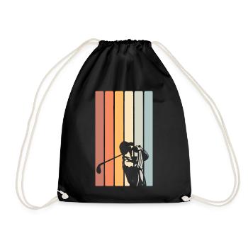 Golf Golfer Retro Vintage - Turnbeutel - Schwarz - Vorne