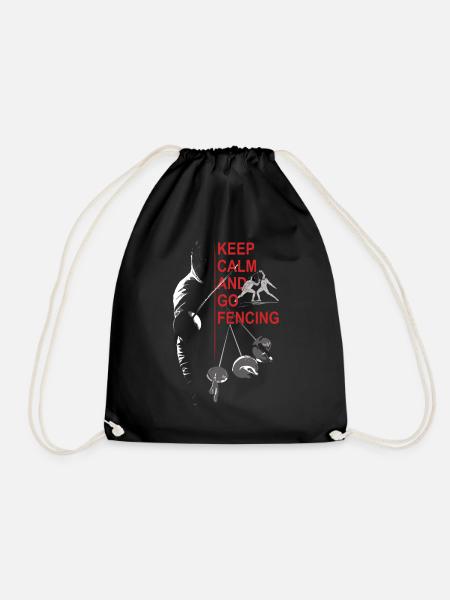 Fechten, Geschenk, Training, Keep Calm - Turnbeutel - Schwarz