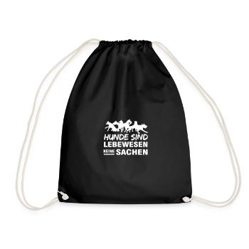 Geschenk HUNDE Lebewesen Hunde Hundehalter Hunde - Turnbeutel - Schwarz - Vorne