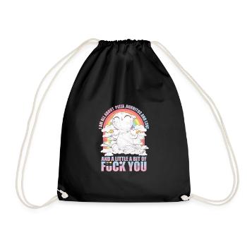 Sweet Cat Yoga Pizza And Love T-Shirt - Drawstring Bag - black - Front