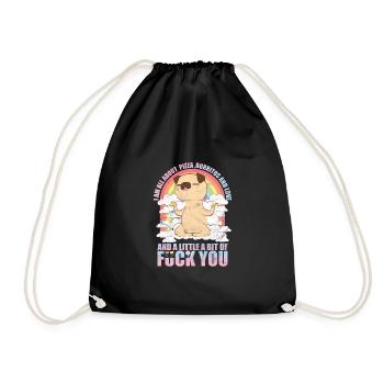 Sweet Dog Pizza and Love T-Shirt - Drawstring Bag - black - Front