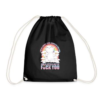 T-shirt pizza et amour de yoga de chat doux - Sac de sport léger - noir - Devant