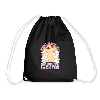 Pizza douce et amour de chien t-shirt - Sac de sport léger - noir - Devant