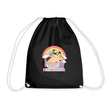 I Hate Mondays Coffee Dog T-Shirt - Drawstring Bag - black - Front