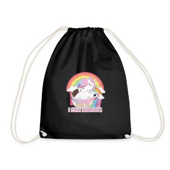 I Hate Mondays Unicorn Coffee T-Shirt - Drawstring Bag - black - Front