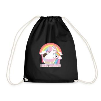 I Hate Mondays Unicorn Coffee T-Shirt - Drawstring Bag - black - Front