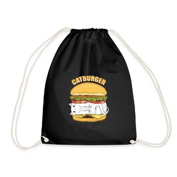 Cats Burger Catburger - Drawstring Bag - black - Front