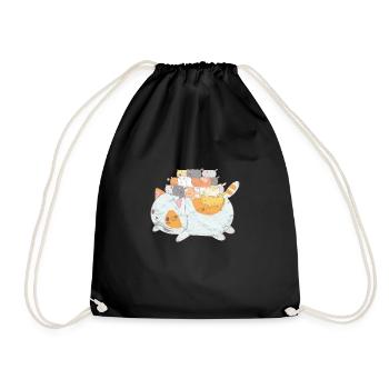 Cat Kitty Kitten Gift Tshirt - Drawstring Bag - black - Front