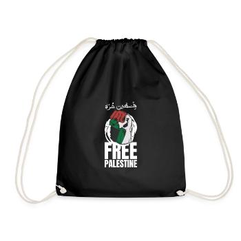 Freedom Fist Free Palestine - Turnbeutel - Schwarz - Vorne