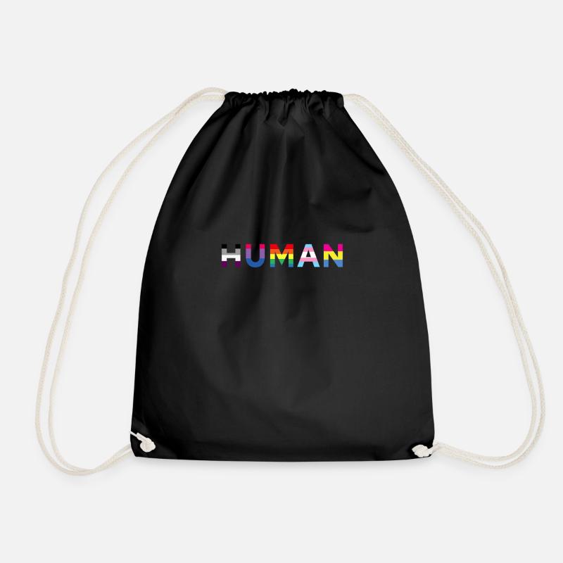 Human Gay Pride LGBTQ LGBT Geschenkidee Geschenk - Turnbeutel - Schwarz