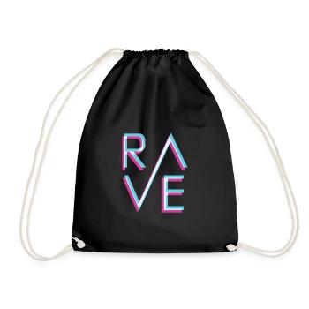 Techno Rave Tshirt Rave - Turnbeutel - Schwarz - Vorne