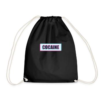 Cocain Shirt Women Men: The Cocain Tshirt for D - Drawstring Bag - black - Front