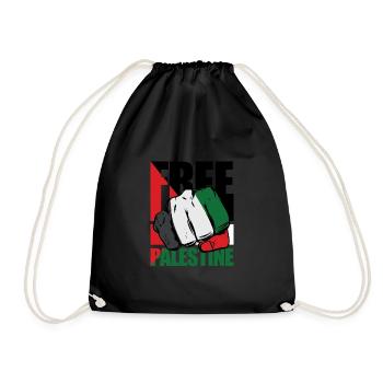 Free Palestine Israel protest - Drawstring Bag - black - Front
