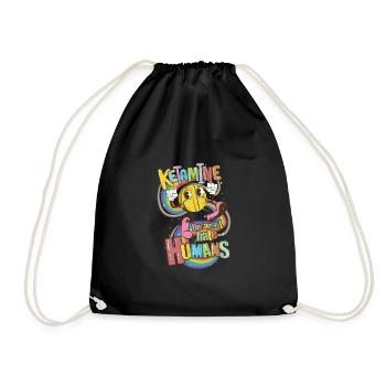 Ketamine Because I Hate Humans - Drawstring Bag - black - Front