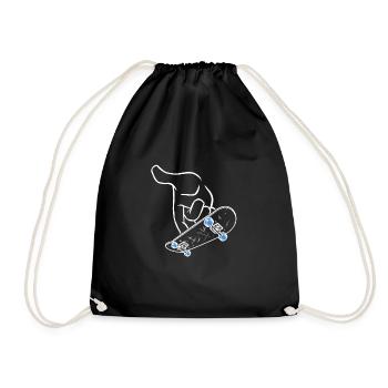 Riding fingerboard white - Drawstring Bag - black - Front