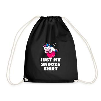 Unicorn snooze pajama nightgown - Drawstring Bag - black - Front