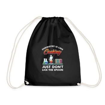 Chemistry is Like Cooking T-Shirt, Chemistry Nerds & - Drawstring Bag - black - Front