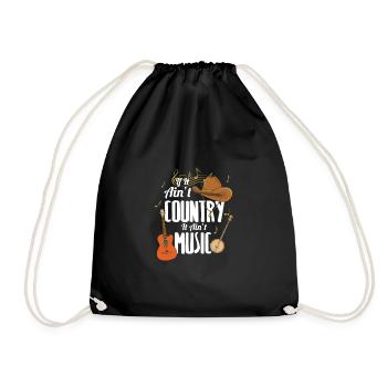 Country Music T-Shirt, Cowboyhut Gitarre Country - Turnbeutel - Schwarz - Vorne