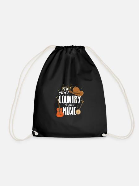 Country Music T-Shirt, Cowboyhut Gitarre Country - Turnbeutel - Schwarz
