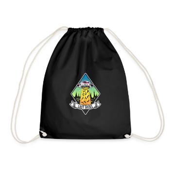Funny UFO Alien Kidnapping Lost Socks - Drawstring Bag - black - Front
