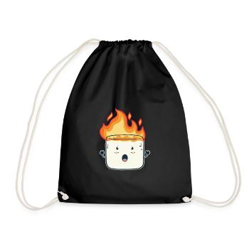 Lustiges brennendes Marshmallow-Camping-Geschenk - Turnbeutel - Schwarz - Vorne