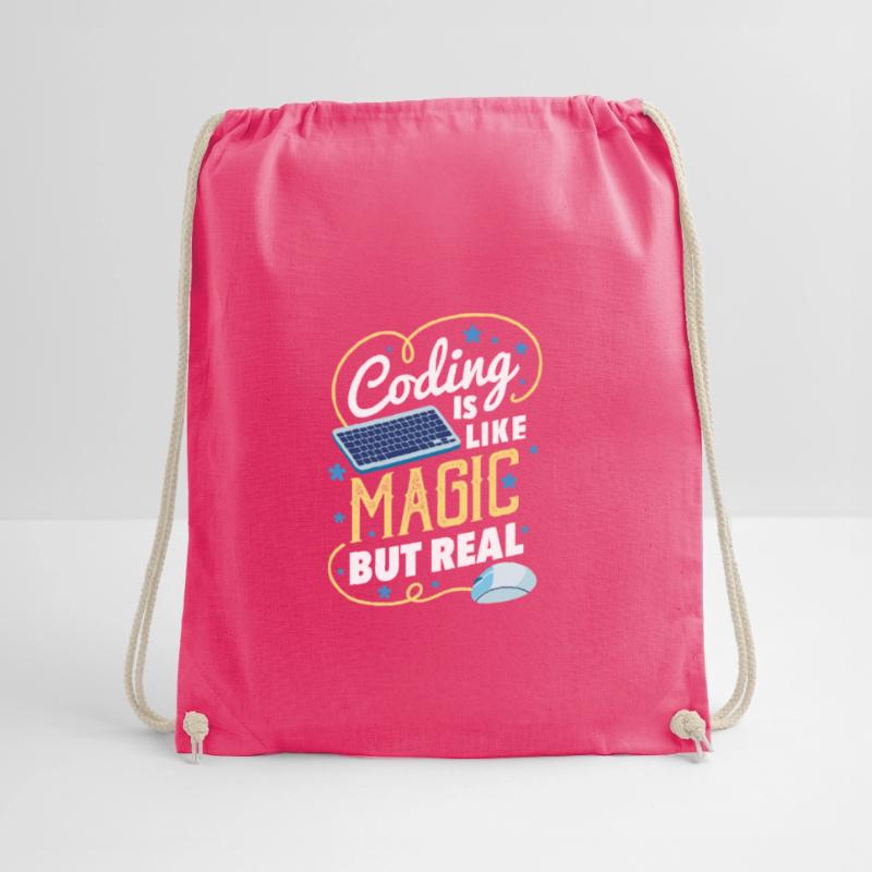 Funny coding gift for a programmer Drawstring Bag