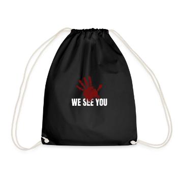 We See You I No More Stolen Sisters Red Hand MMIW - Drawstring Bag - black - Front