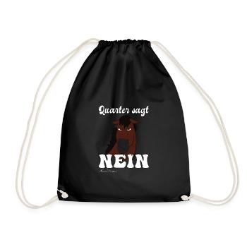 Quarter dit non, chevaux comiques drôles et mignons - Sac de sport léger - noir - Devant