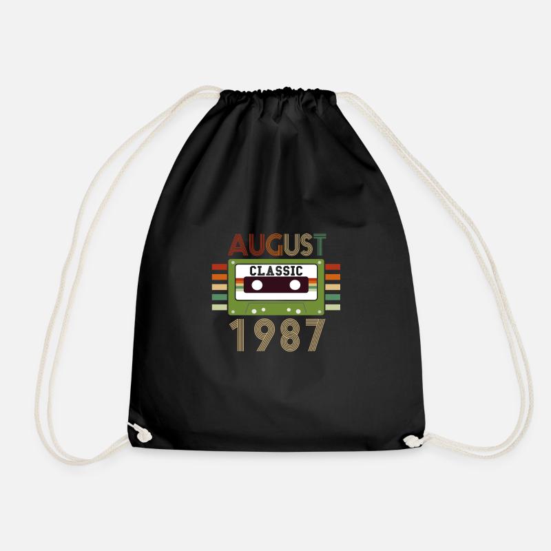 34. Geburtstag Geschenk August 1987 - Turnbeutel - Schwarz