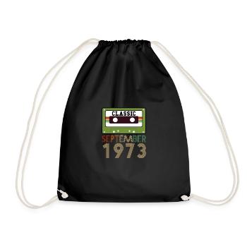 48th birthday gift September 1973 - Drawstring Bag - black - Front
