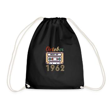 59th birthday gift October 1962 - Drawstring Bag - black - Front
