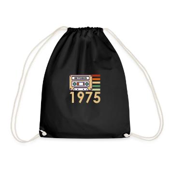 46th birthday gift October 1975 - Drawstring Bag - black - Front
