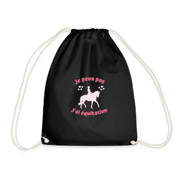 Je Peux Pas J'ai Equitation Idée Cadeau Cavalière - Sac de sport léger - noir - Devant