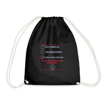 Couple Célibataire Avec Mon Cheval Cadeau Cavalier - Sac de sport léger - noir - Devant