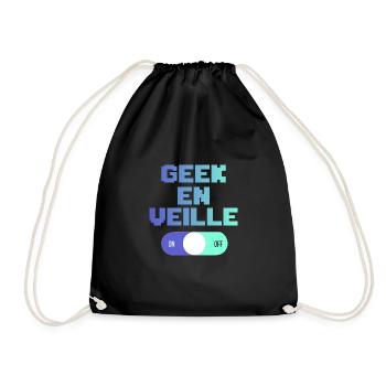 Geek En Veille Idée Cadeau Pour Gamers - Sac de sport léger - noir - Devant