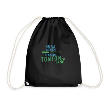 On Va Bientôt M'appeler Tonton Cadeau Annonce Bébé - Sac de sport léger - noir - Devant