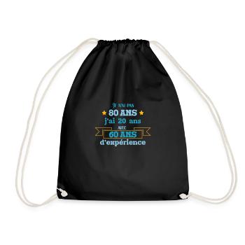 Je N'ai Pas 80 Ans Idée Cadeau Anniversaire 80 Ans - Sac de sport léger - noir - Devant