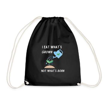Vegan Design eat whats grown - Turnbeutel - Schwarz - Vorne