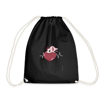 Salamandre à queue d’axolotl avec cœur amphibien à - Sac de sport léger - noir - Devant