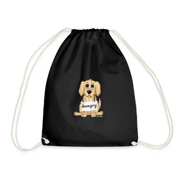 Le chiot Labrador Golden Retriever a faim et sucré - Sac de sport léger - noir - Devant