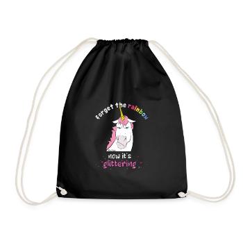 Maintenant, il est temps pour les paillettes drôle de licorne maléfique - Sac de sport léger - noir - Devant