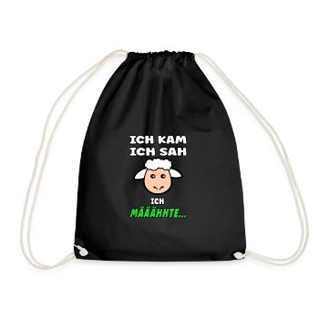 Sheep saying - Funny design with sheep - Drawstring Bag - black - Front