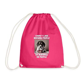Ne pas aimer les gens du matin Grumpy Funny Dog - Sac de sport léger - fuchsia - Devant