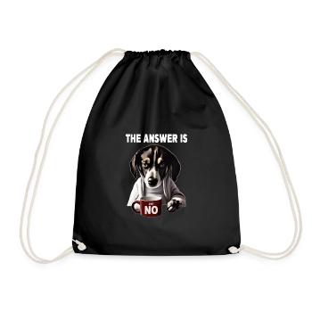 The answer is no. Grumpy Funny Dog - Drawstring Bag - black - Front