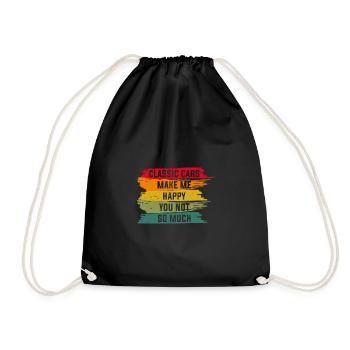 Classic cars make me happy, you not so much - Drawstring Bag - black - Front