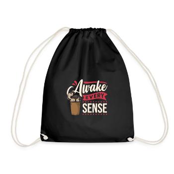 Awake Every Sense Coffee - Turnbeutel - Schwarz - Vorne