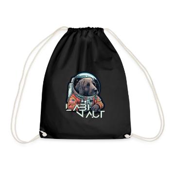 LabbiNaut Labrador Astronauten Hundepapa - Turnbeutel - Schwarz - Vorne