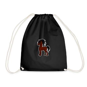 kawaii horse cute pony with imagination - Drawstring Bag - black - Front