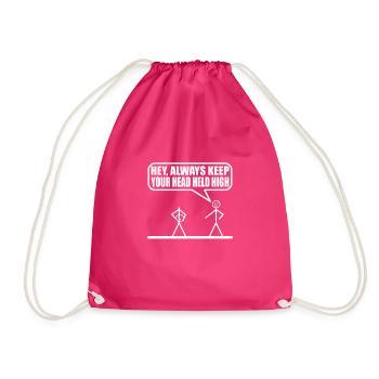 Funny stick figure - Drawstring Bag - fuchsia - Front